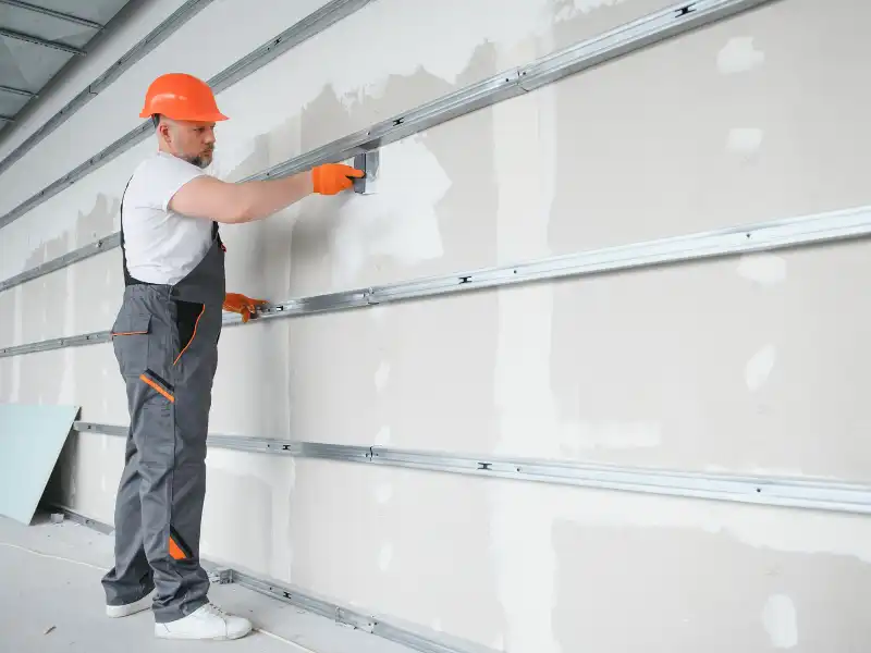 Çeşme alçıpan bölme duvar galvaniz profil uygulaması