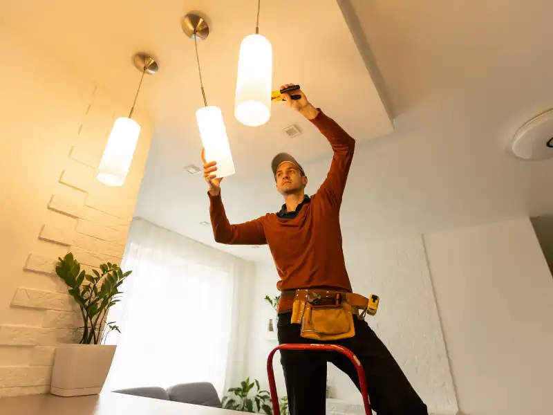 Bayraklı LED aydınlatma kurulumu